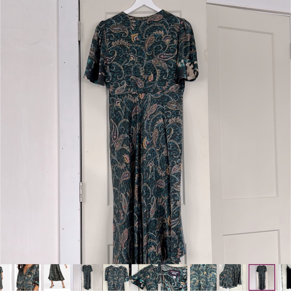 Johnny was Elegant Paisley Green Dress, excellent condition!